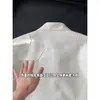 Chaqueta de cuero blanca de hombros rectos y cuello alto para hombre, primavera y otoño, estilo retro americano, chaqueta corta de motociclista, chaqueta Harrington de alta gama