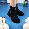 Botas de Nieve de Cuero Suave, Botas para Mujer, Nuevo Estilo Invierno 2025, Botas de Algodón Acolchadas y Forradas de Lana, Suelas Gruesas, Aumentan la Altura y Zapatos de Algodón Cálidos para Mujer