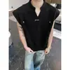 Camiseta sin mangas tipo chaleco bordado con remaches estilo americano para calle, informal, holgada, transpirable, unisex, deportiva