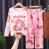Pijama Infantil Meninos Primavera e Outono Manga Longa Fino Meninas Desenho Animado Crianças Médias e Grandes Meninos Estudantes Conjunto de Roupas para Casa