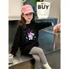 Camiseta Feminina para Primavera e Outono 2026 Novo Estilo Moda Outono Infantil Camiseta Básica Fofa de Manga Longa 100% Algodão para Bebês