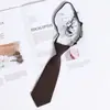Gravata Pequena para Mulheres, Não Precisa Amarrar, Estilo Japonês Ultracurta Feita à Mão Cor Sólida Amor Estilo Preppy Marrom Retrô Jardim de Infância