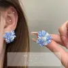 Moda Geométrica Azul Real Celebridad de Internet Pendientes de Moda Coreanos de Moda para Mujer Pendientes de Lujo Ligero de Gama Alta Venta al por Mayor