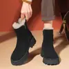 Botas de algodón forradas de felpa para mujer, suela gruesa, colección otoño/invierno 2026, cálidas, suela gruesa, botas Martin, botines, botas de nieve, zapatos casuales de algodón