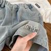 Shorts Jeans Masculinos, Calças Casuais Estilo Coreano para Crianças, Calças Capri de Verão Novas para Crianças Pequenas e Médias, Estilo Feminino