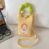 Nuevo diseño de nicho, lindo mini bolso de punto para teléfono móvil con dibujos animados, bolso bandolera pequeño y portátil para uso diario, bolso cuadrado pequeño.