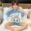 Pijama Infantil para Niños 2026, Verano Algodón Peinado Manga Corta Delgado Lindo Conjunto de Ropa de Casa para Niños Mayores