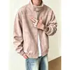 Chaqueta de Trabajo Estilo Americano High Street Tie-dye de Piel Sintética para Hombre, Pareja, Cuello Alto, Chaqueta de Motociclista, Bomber cleanfit