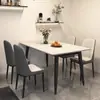 Conjunto de mesa de comedor y sillas de losa de roca de moda para uso doméstico, adecuado para apartamentos pequeños, con tablero engrosado, diseño minimalista moderno y acabado ligero y brillante