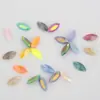 Taladro de ojo de caballo con base puntiaguda color sólido AB para horquilla DIY, zapatos de boda, bolso y otros adornos de diamantes cosidos a mano, bolsa de materiales mixtos de 7*15 mm