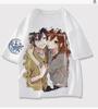 Camiseta feminina estampada estilo europeu casual manga curta