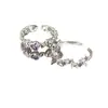 Anel de Amor Diamante Roxo Nicho ins Suave Encaixe Namorada Abertura para Duas Pessoas Anel Ajustável Anel de Dedo Comida Simples