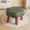 Banqueta Baixa para Sala de Estar Doméstica Mesa de Centro Estofada Banqueta de Sofá Banqueta para Apoio dos Pés com Rodízios Banqueta para Trocar Sapatos Banqueta Móvel de Flor de Ameixa para Crianças