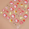 Redanco5D Relieve Popular Dibujos Animados Pegatina para Uñas Cabeza de Fresa Gato Estéreo Pegatina para Uñas Dr1508