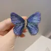 Broche de Mariposa con Patrón de Color Retro para Mujer de Alta Gama, Ligero, con Bordado Degradado, Corsage de Mariposa, Pin Exquisito de Lujo para Accesorios de Traje