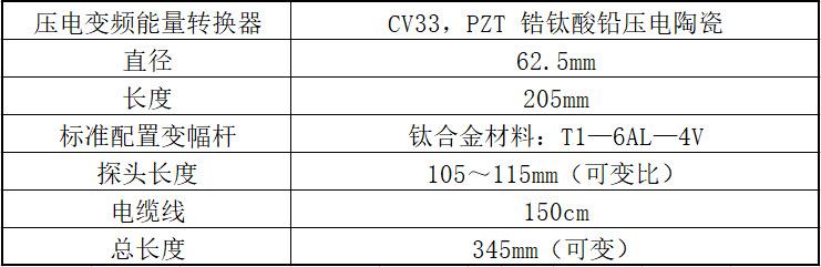 探头参数图片