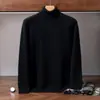 Suéter de cachemira de cuello alto para hombre, nuevo estilo otoño/invierno, color liso, corte holgado, tejido grueso, capa base de cachemira simple y casual