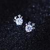 Pendientes de alce de plata de ley S925, pendientes de diamantes de moda, pequeñas astas navideñas, un ciervo tiene tu oreja, joyería E4367