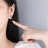 Estilo Coreano Diamante Flash Elegantes Pendientes Cortos para Mujer Simples Diamante Raib Estudiante Redondo Hebilla de Oreja Hebilla de Oreja Cobre Estilo Coreano Coreano/Estilo Coreano