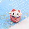 Acessórios para Joias DIY Gato da Sorte Cerâmico Contas Soltas Contas Espaçadoras Pintadas Contas da Fortuna Pulseira Nova Tendência Estilo Chinês