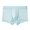 Ropa interior de malla de encaje Huajielong de seda helada para hombre al por mayor de cintura media talla grande para hombre transpirable calzoncillos tipo bóxer para hombre disponibles para dropshipping