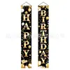 Novos adereços de decoração de aniversário transfronteiriços: Bandeiras decorativas de poliéster 100D, tecido para fundo de aniversário, faixas e dísticos personalizados