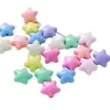 Cuentas sueltas de macarrón de cinco puntas, suministros acrílicos para abalorios DIY, lindos accesorios de estrella, materiales para llaveros y pulseras