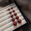 Pendientes Ankora de Plata de Ley S925 con Frijol Rojo para Mujer Pendientes Ins Retro Estilo Hong Kong Lujo Accesible Pendientes Populares