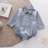 Mameluco de Bebé para Niños con Pajarita, Body para Primer Cumpleaños y Fiesta de los 100 Días, Traje de Gateo Estilo Camisa, Clase A