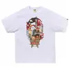 2026 Nueva Marca Transfronteriza de Tendencia Estilo Japonés Bape Cabeza de Mono Camuflaje de Tiburón Resistente Camiseta de Manga Corta Holgada