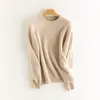 Otoño e Invierno Nuevo Cuello Redondo 100 Cachemira Pura Tejido de Punto Engrosado Suéter Color Puro Suelto Camiseta Base Top