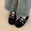 Zapatos casuales peludos de moda para mujer para otoño e invierno 2026, cálidos y forrados de felpa, que aumentan la altura, zapatos de algodón para exteriores