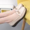 Zapatos de Gorro Nuevos de Primavera Transfronterizos para Mujer Talla Grande Cuero Genuino Zapatos de Mamá Mocasines de Suela Blanda para Mujer Comercio Exterior Zapatos para Edad Media y Adultos Mayores