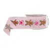 Listo para Enviar Moño para Corona Decoración DIY Cinta Patrón Hombre de Jengibre Rosa Cinta Navideña con Borde Alambre