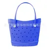 Bolsa Perfurada Eva, Bolsa de Praia Estilo Férias Europeias e Americanas na Costa, Bolsa de Mão Leve de Grande Capacidade, Bolsa Tote com Acessório DIY
