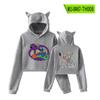 Sudadera con capucha periférica de Rainbow Friends, abrigo de otoño para mujer, suéter sexy con ombligo y orejas de gato