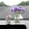 Adornos Creativos para Coche, Lindo Conejo Flor Perfumada para Coche, Mesa de Control Central de Pantalla, Decoración Interior de Coche, Objetos Divertidos, Diosa Popular de Internet
