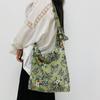 Floral Hyun Ya Wind Corduroy Flor Vintage saco de pano saco de ombro Messenger Bag Fresh Women's Bag Zipper Factory