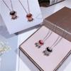 Japonês e coreano Spot Red Diamond Black Diamond Lock Long Life Lock Bell Pendant Student New Year Gift 925 Nova Prata Banhado Jóias de Prata