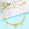 Sandalia de oro de Vietnam Moda doble línea giro y Cuentas de transporte tobillera de amor chapada en oro de 24k tobillera con borla tobillera europea y americana venta al por mayor