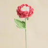 Flores de Lana Tejidas a Mano, Ramos de Peonías, Adornos Terminados para Escritorio del Hogar, Flores Simuladas, Flores Tejidas, Productos Terminados al por Mayor