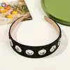 Qiyue Transfronterizo Nuevo Estilo Ins Anillo Metálico Tela Diadema de Ala Ancha Retro Versátil Diadema de Color Sólido Pinza para el Cabello Antideslizante
