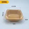 Caixa de Almoço Descartável Papel Kraft Quadrada Embalagem Comercial para Fast Food Caixa à Prova de Óleo Grau Alimentício Recipiente Ecológico como Saladeira
