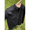 Camiseta Henley de manga comprida estilo americano para homens, nova coleção de outono, corte solto, tamanhos grandes, efeito emagrecedor, adequada como camada interna ou camiseta básica
