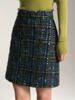 Shengdu26 Otoño/Invierno Nuevo Estilo Francés Estilo Socialité Hilo Floral Seda Brillante Estilo Chanel Falda de Traje de Longitud Media de Doble Botonadura