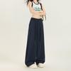 Pantalones Casuales de Pierna Ancha, Color Naranja Infantil # Sólido, Simples, de Gama Alta, para Mujer, Corte Holgado, Adelgazantes, que Cubren las Caderas, con Caída, Versátiles, de Largo Hasta el Suelo.