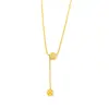 Collar de Acero de Titanio Tridimensional Estilo Coreano para Mujer, Cadena para Clavícula Versátil de Lujo Ligero de Moda con Colgante de Borla, Cadena de Hueso de Serpiente Tendencia
