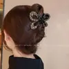 Presilha de Cabelo Borboleta de Luxo com Strass Completo para Cabelos Finos, Presilha de Cabelo Tubarão de Alto Padrão Novo Estilo para Mulheres