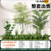 Gran simulación de diseño combinado de paisaje verde interior plantas verdes falsas biónicas avanzadas debajo de las escaleras adornos de árboles decorativos