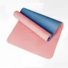 Tapete de Yoga TPE Linha de Postura Logo Cor Única Duas Cores 6/8mm Tapete para Pular Corda Espessado e Alargado Tapete de Fitness Fábrica Atacado